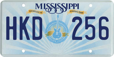 MS license plate HKD256