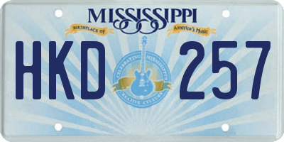 MS license plate HKD257