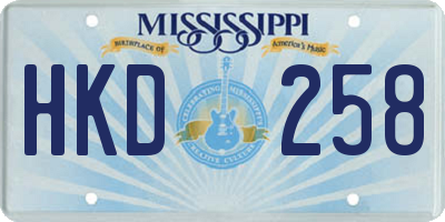 MS license plate HKD258