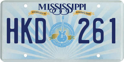 MS license plate HKD261