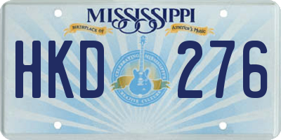 MS license plate HKD276