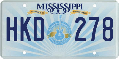 MS license plate HKD278