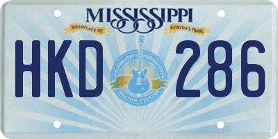 MS license plate HKD286