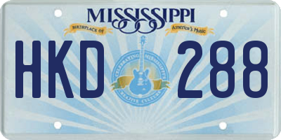 MS license plate HKD288