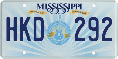 MS license plate HKD292
