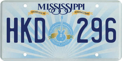 MS license plate HKD296