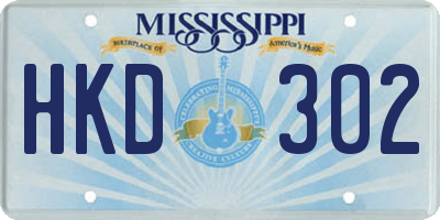 MS license plate HKD302