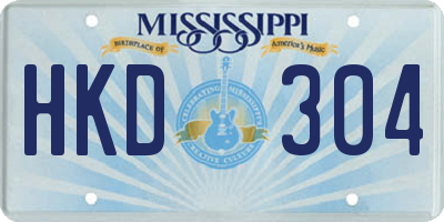 MS license plate HKD304