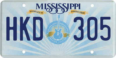 MS license plate HKD305