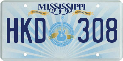 MS license plate HKD308