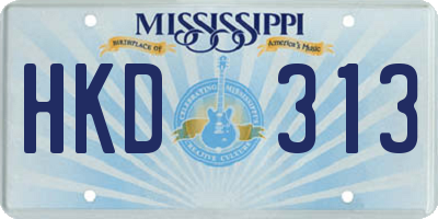 MS license plate HKD313