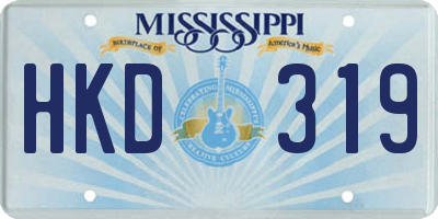 MS license plate HKD319