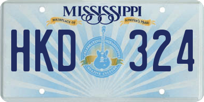 MS license plate HKD324