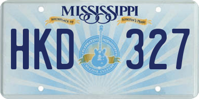 MS license plate HKD327