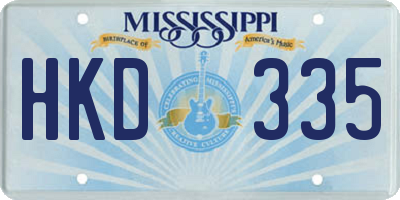 MS license plate HKD335