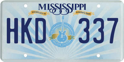 MS license plate HKD337