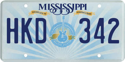 MS license plate HKD342