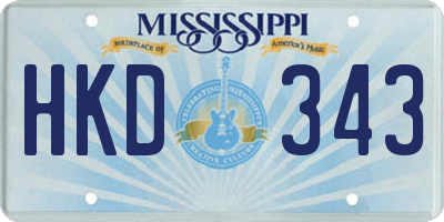 MS license plate HKD343