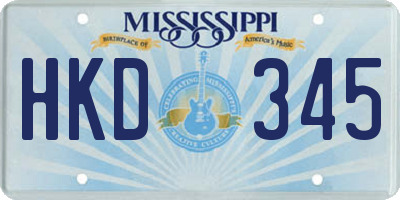 MS license plate HKD345