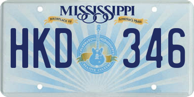 MS license plate HKD346