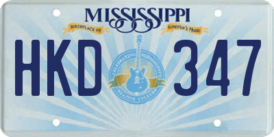 MS license plate HKD347