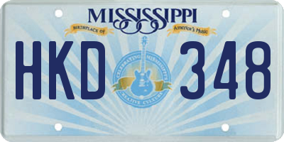 MS license plate HKD348