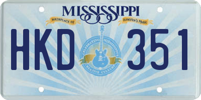 MS license plate HKD351