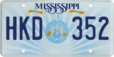 MS license plate HKD352