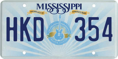 MS license plate HKD354