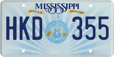 MS license plate HKD355