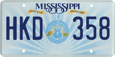 MS license plate HKD358