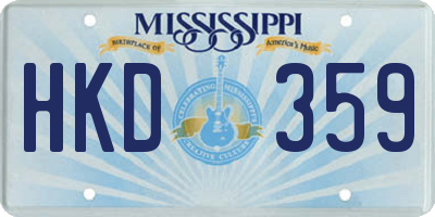 MS license plate HKD359
