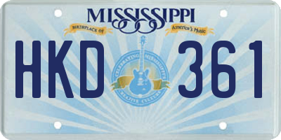 MS license plate HKD361