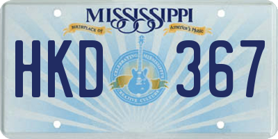 MS license plate HKD367