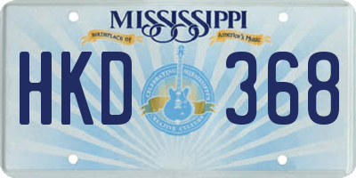 MS license plate HKD368
