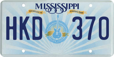MS license plate HKD370