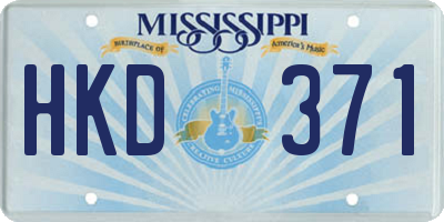 MS license plate HKD371