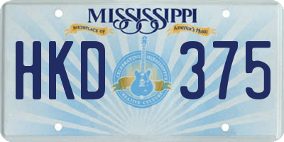 MS license plate HKD375