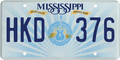 MS license plate HKD376