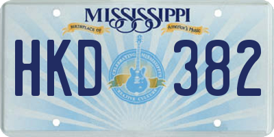 MS license plate HKD382