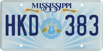 MS license plate HKD383