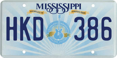 MS license plate HKD386