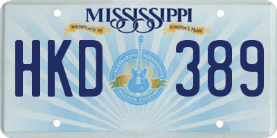 MS license plate HKD389