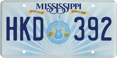 MS license plate HKD392