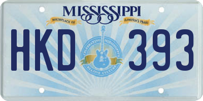 MS license plate HKD393