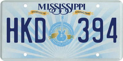 MS license plate HKD394