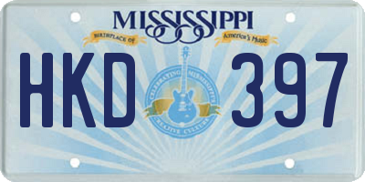 MS license plate HKD397
