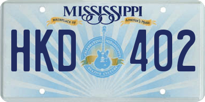 MS license plate HKD402