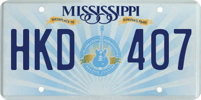 MS license plate HKD407