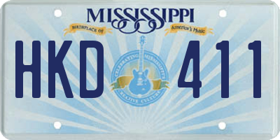 MS license plate HKD411